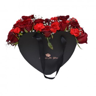 Seau cœur de fleurs petit-106610