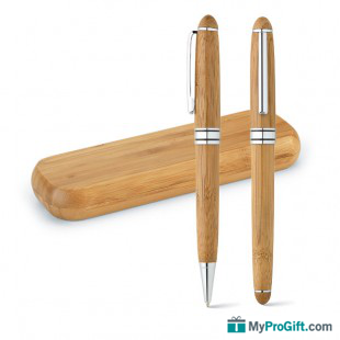 Set stylo bambou métal-105977