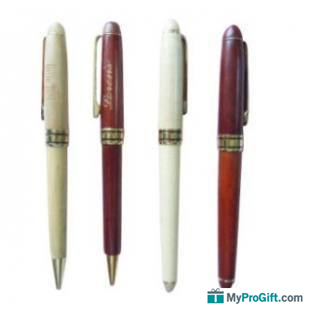 Stylo à bille en bois avec bouchon-100086