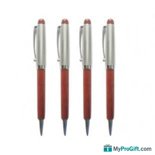 Stylo à bille en bois à système rotatif-100093