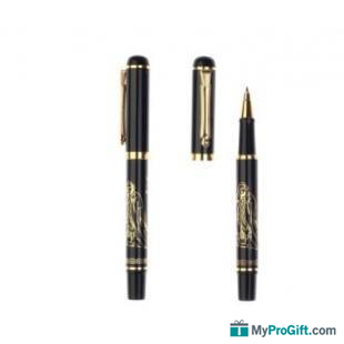 Stylo à bille en métal avec ornements-100044