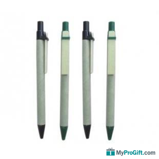 Stylo biodégradable avec poussoir et clip-100009