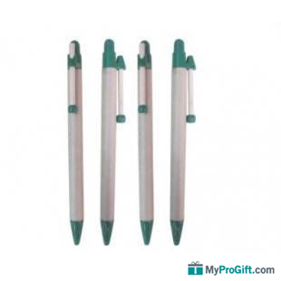 Stylo biodégradable avec poussoir et clip-100010