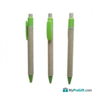 Stylo biodégradable avec poussoir et clip-100012