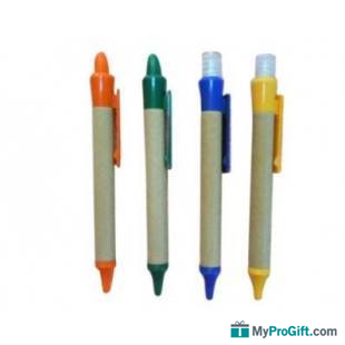 Stylo biodégradable avec poussoir lumineux et clip-100015