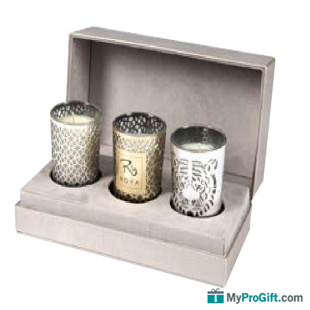 Trio Bougies Cuir Parfumées Gf-105600